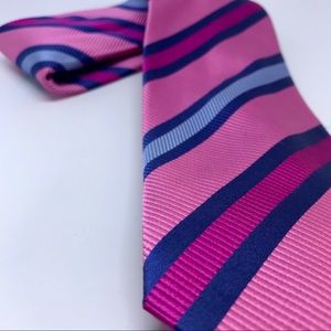 David Donahue Pink Striped Tie